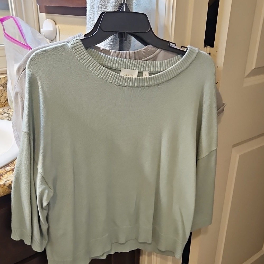 Cyrus Size L Light Green Knit Sweater
